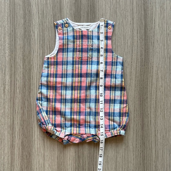 NWT Janie & Jack Plaid Linen One Piece and Tiger Short Sleeve Onesie Blue 6-12M - Picture 7 of 16